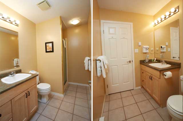 Bathroom - Ocean View Accommodations - Madrona Resort Parksville BC Bathroom - Ocean View Accommodations - Madrona Resort Parksville BC